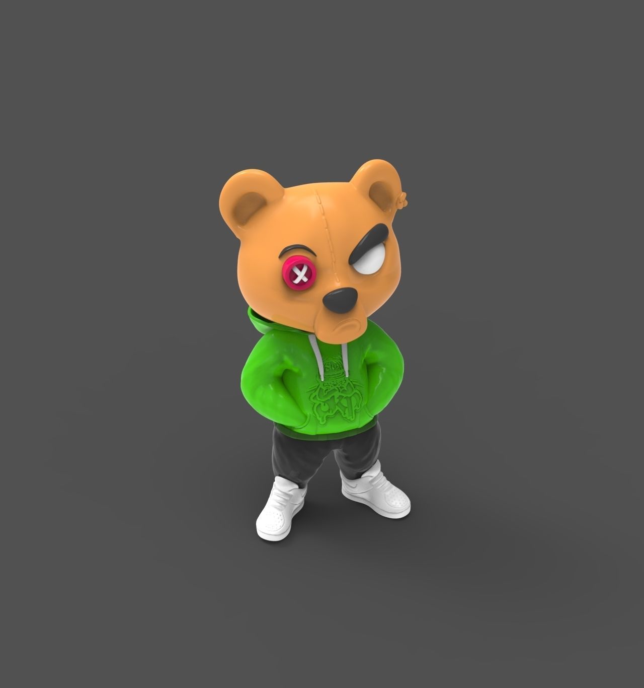 cartoon bear 3D print model_3