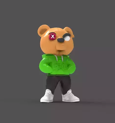 cartoon bear 3D print model