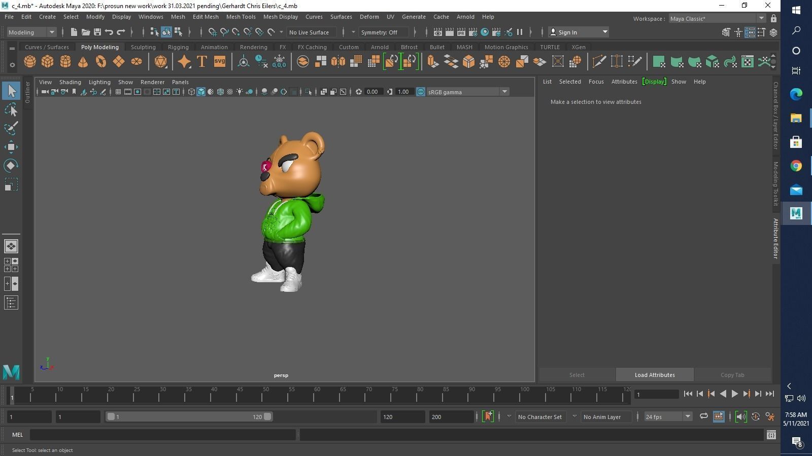 cartoon bear 3D print model_7