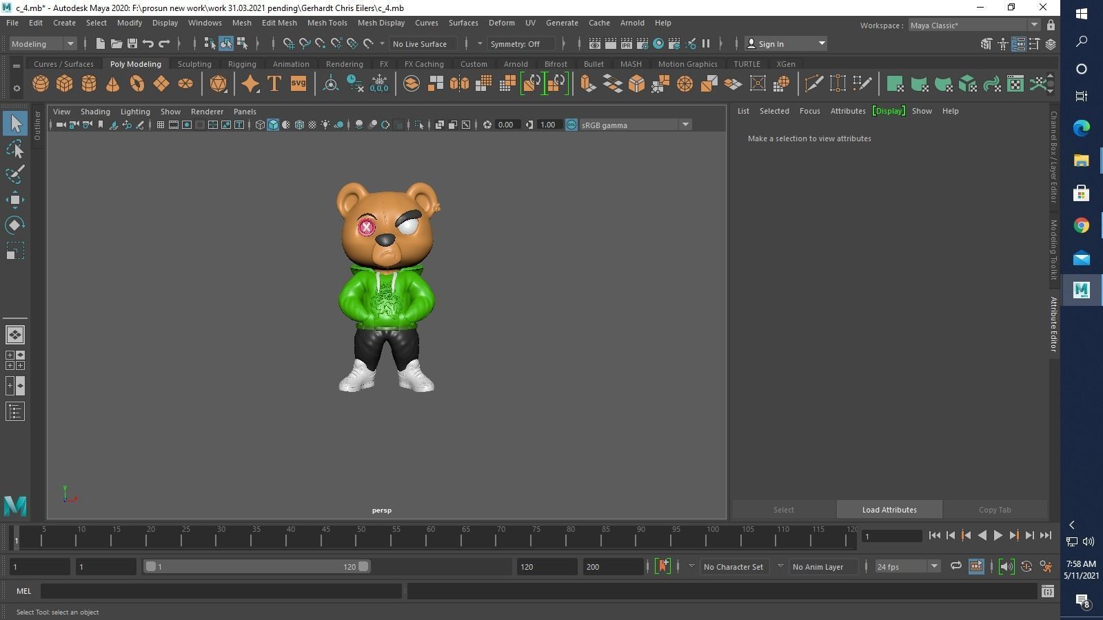 cartoon bear 3D print model_1