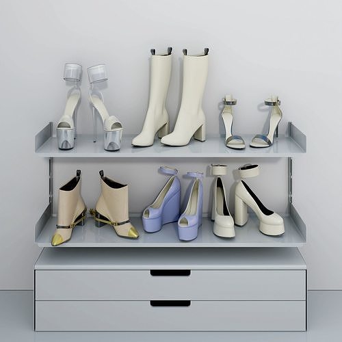 Women Heel Shoe Rack 3D model