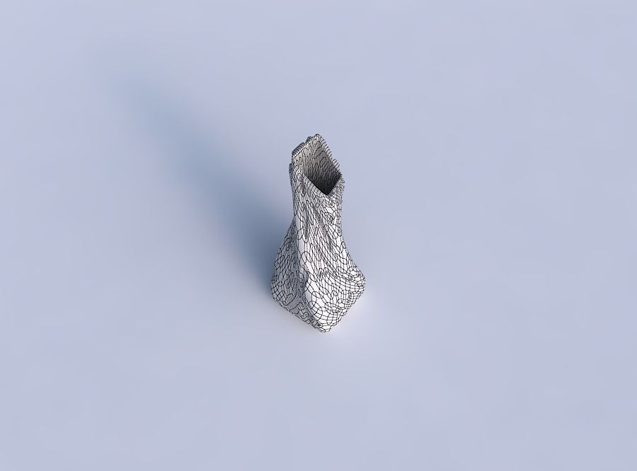 Vase twisted squeezed and bent rectangle with cavities smooth 3D print model_6