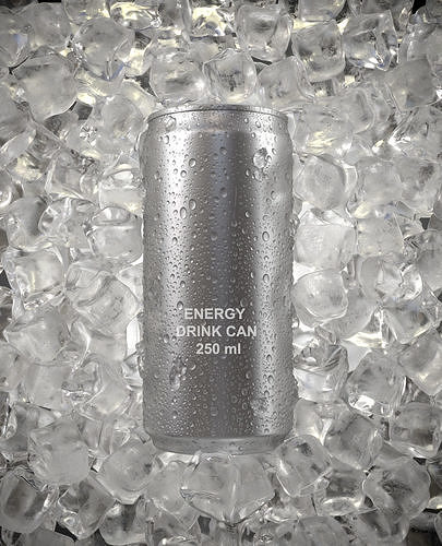 Energy Drink Beverage Can with Ice Cubes 250ml 3D model