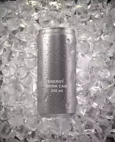 Energy Drink Beverage Can with Ice Cubes 250ml 3D model