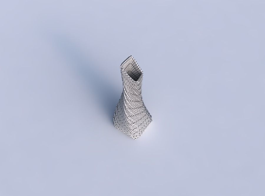 Vase twisted squeezed and bent rectangle with bent extruded l... 3D print model_6