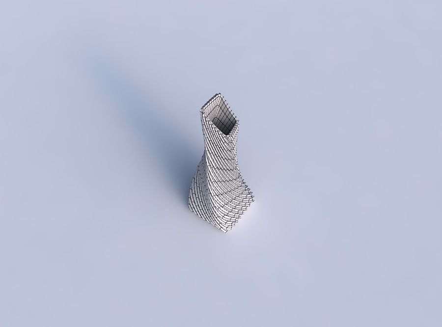 Vase twisted squeezed and bent rectangle with bent extruded l... 3D print model_6