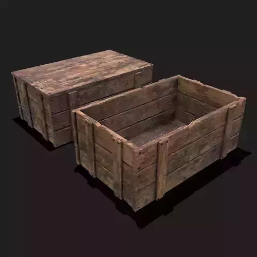 Large Crate  Low-poly 3D model