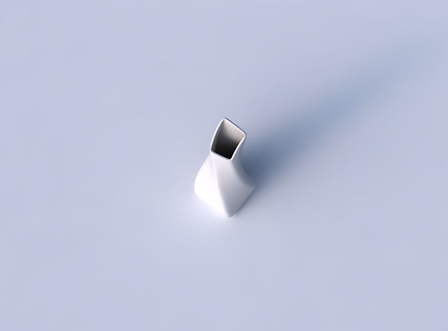 Vase twisted squeezed and bent rectangle smooth 3D print model_2
