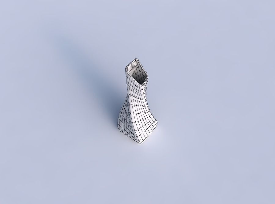 Vase twisted squeezed and bent rectangle smooth 3D print model_6