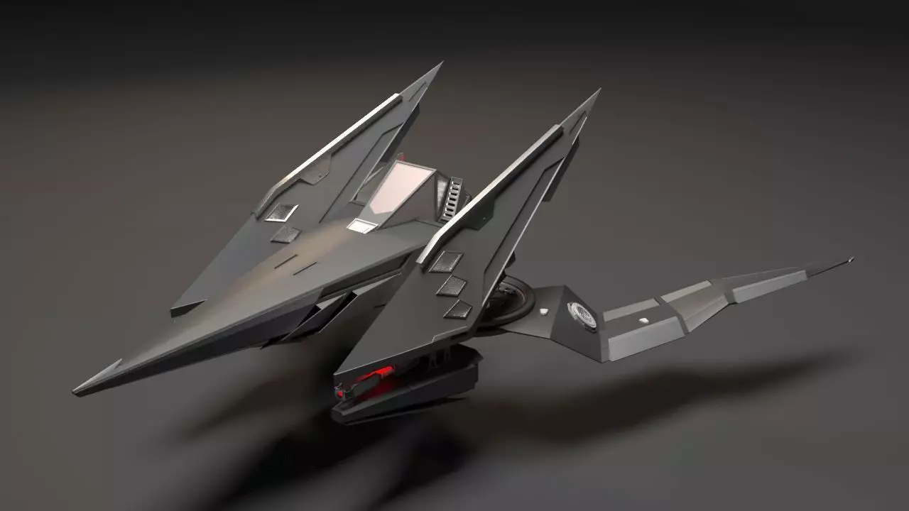 Aircraft X-Wing Low-poly 3D model_0