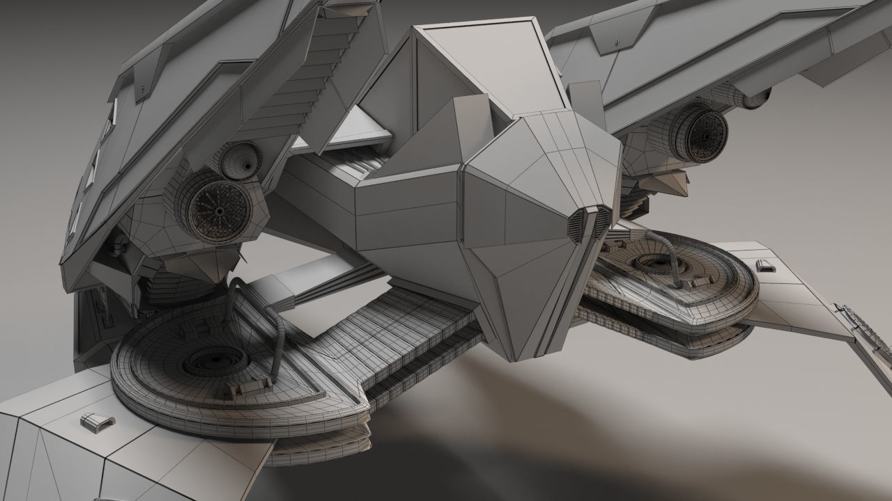 Aircraft X-Wing Low-poly 3D model_6