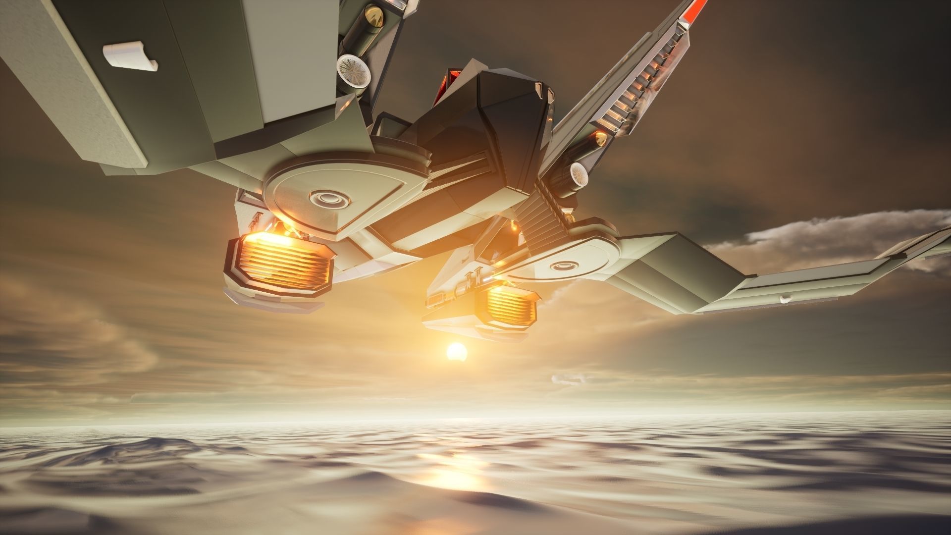 Aircraft X-Wing Low-poly 3D model_10