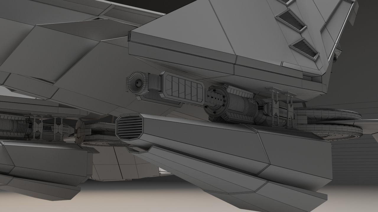 Aircraft X-Wing Low-poly 3D model_4