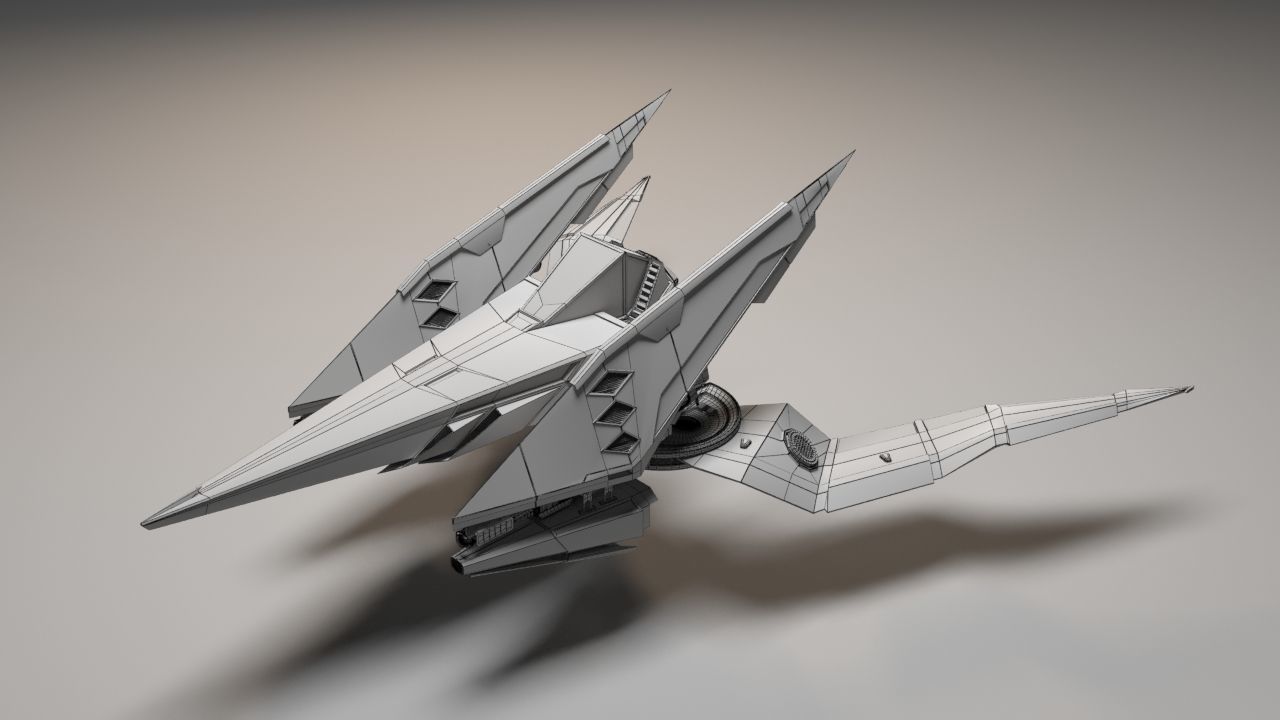 Aircraft X-Wing Low-poly 3D model_2