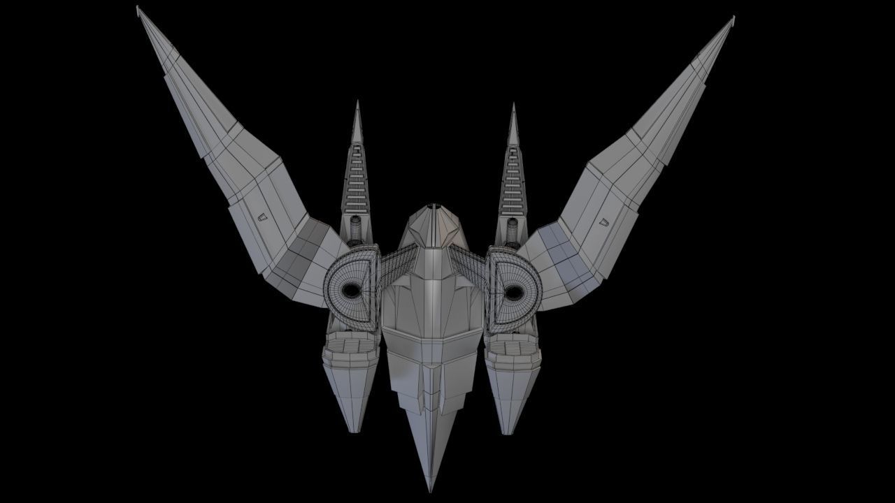 Aircraft X-Wing Low-poly 3D model_7