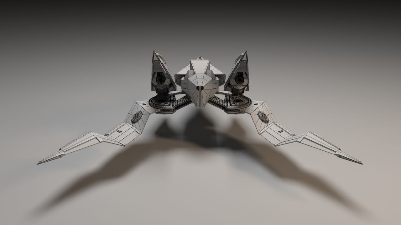Aircraft X-Wing Low-poly 3D model_5
