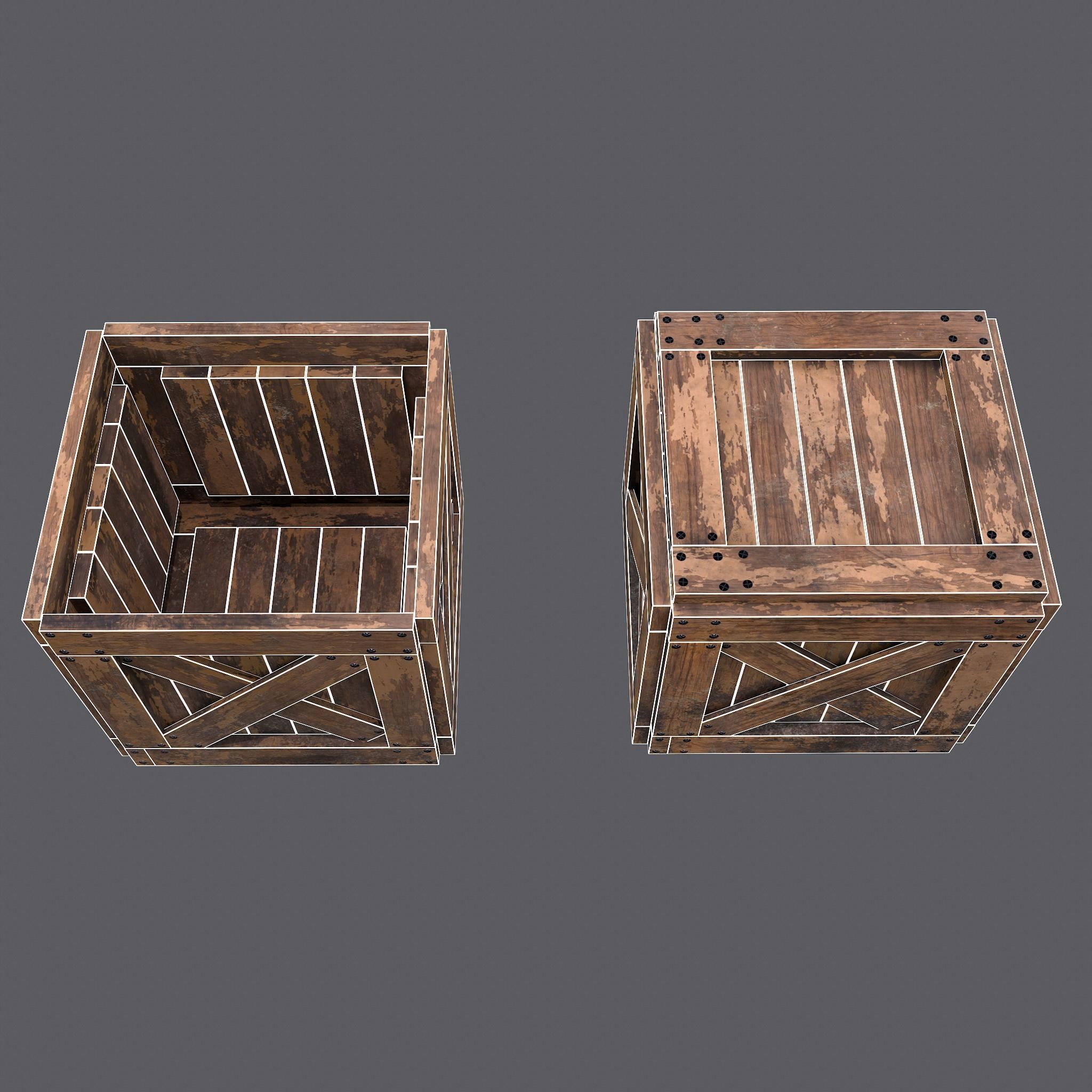 Small Crate Low-poly 3D model_13