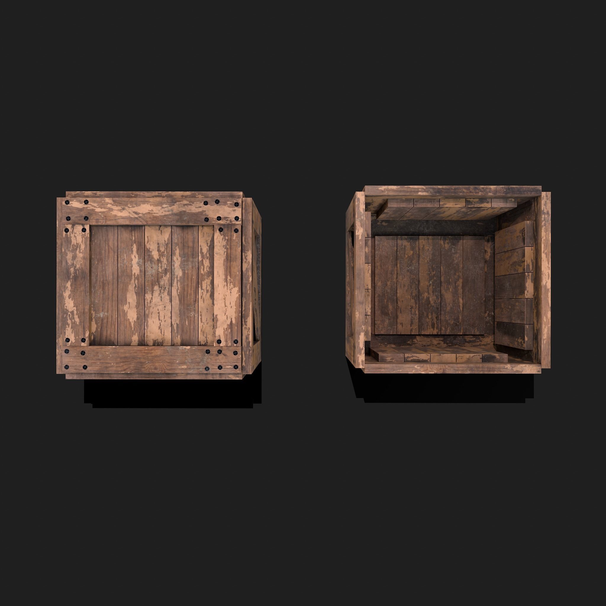 Small Crate Low-poly 3D model_4