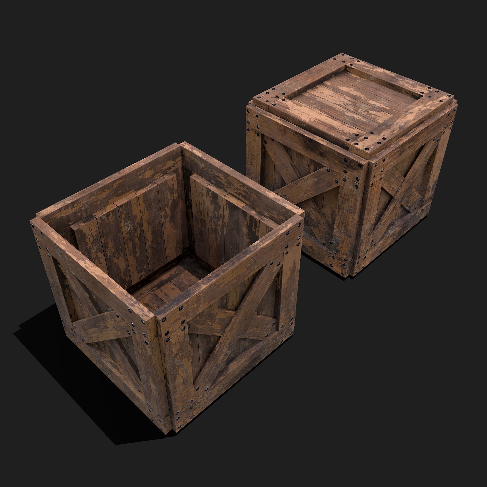 Small Crate Low-poly 3D model_8