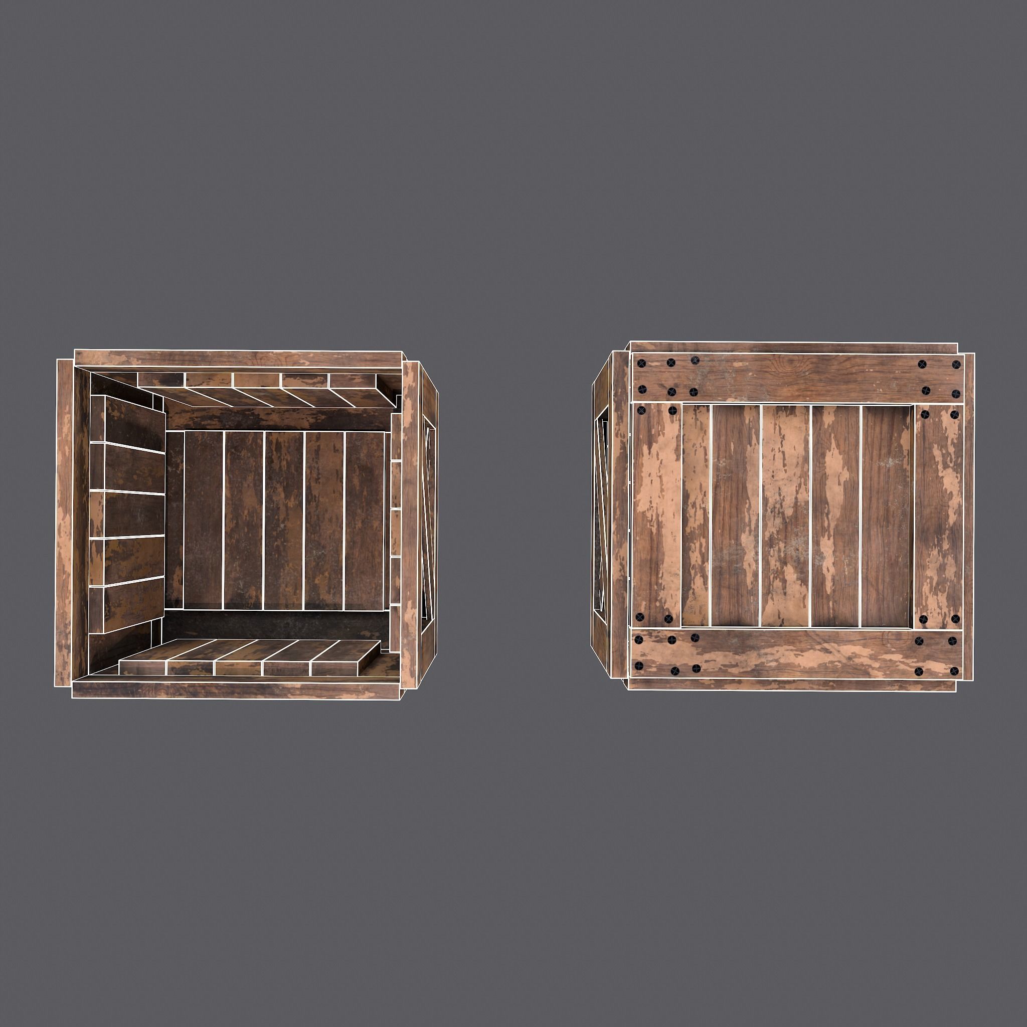 Small Crate Low-poly 3D model_14