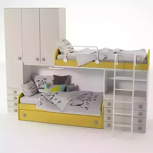 Bunk Yellow Bed 3D print model