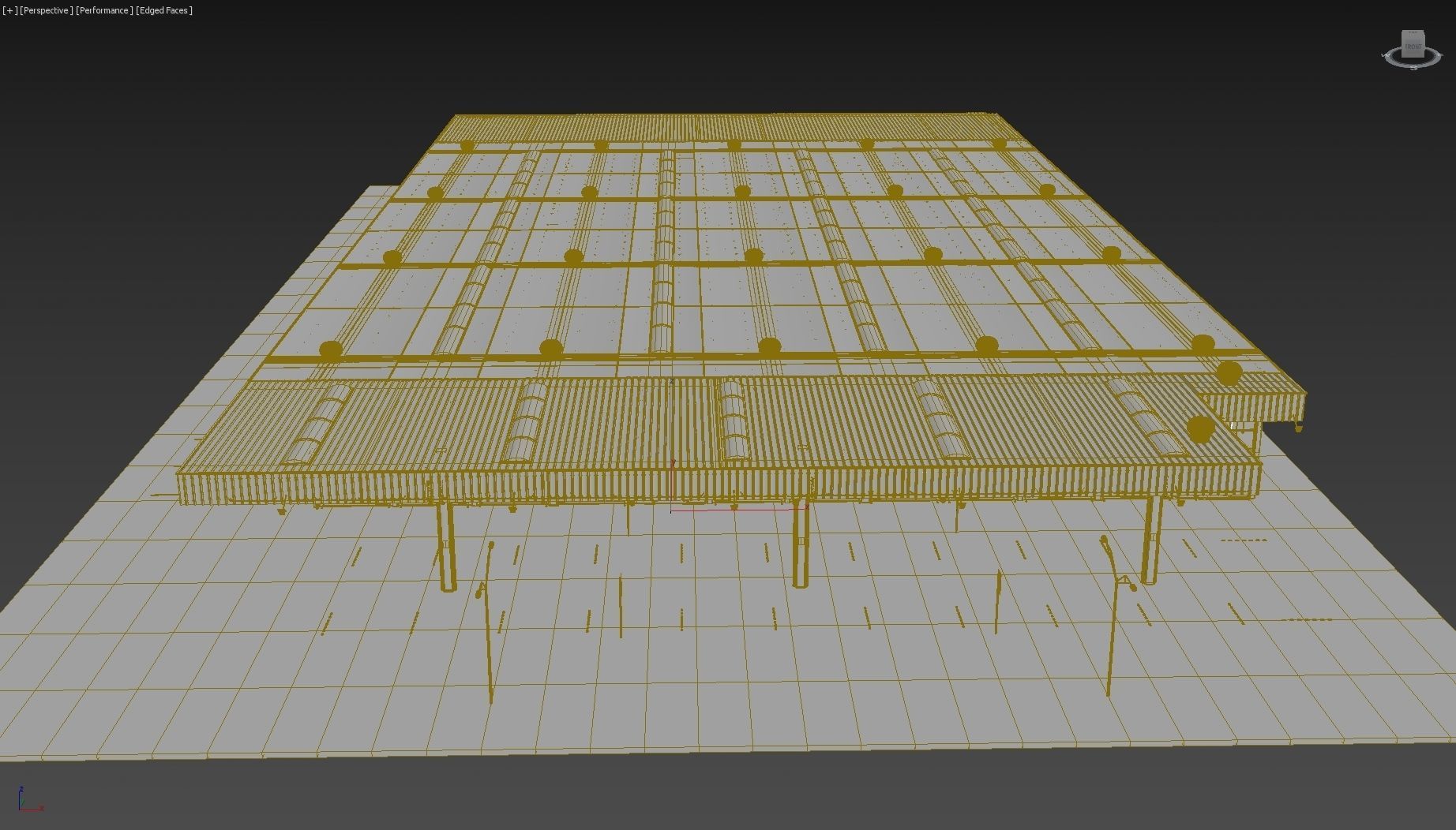 Warehouse industrial with metal roof 3D model_9