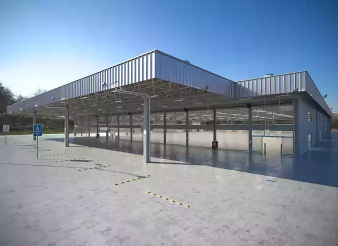 Warehouse industrial with metal roof