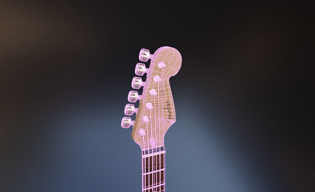 Electric Guitar Stratocaster 3D model_17