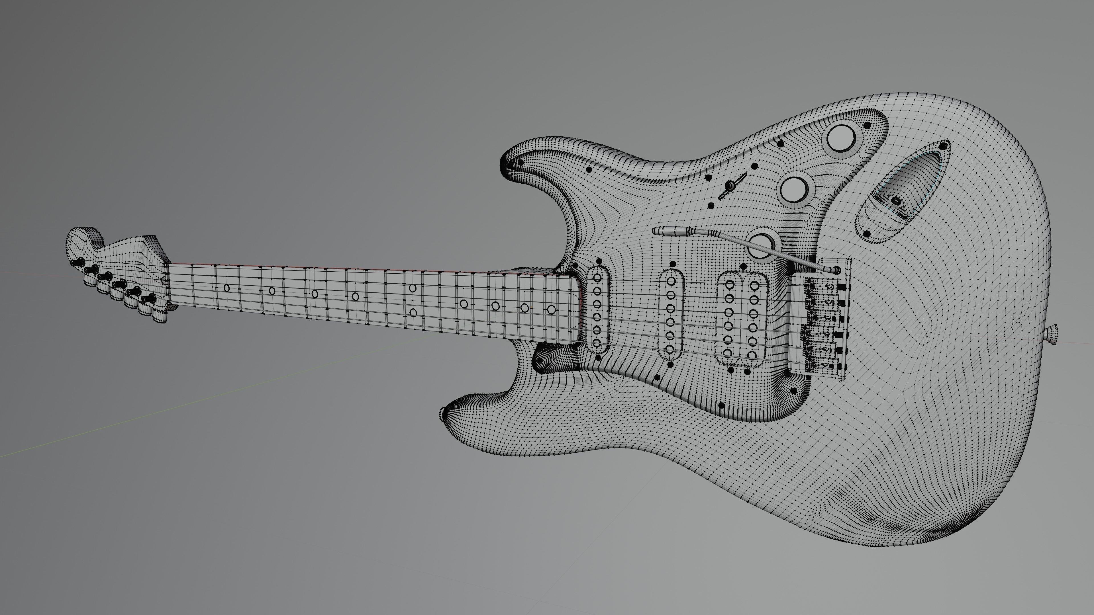 Electric Guitar Stratocaster 3D model_14