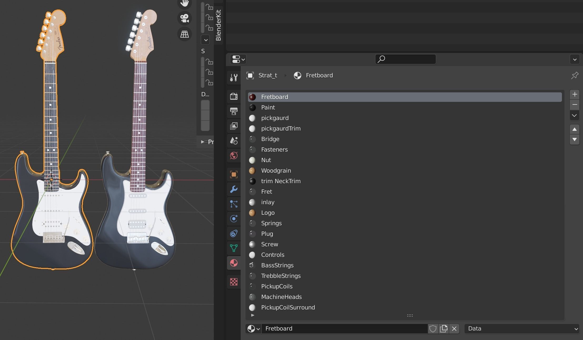 Electric Guitar Stratocaster 3D model_20