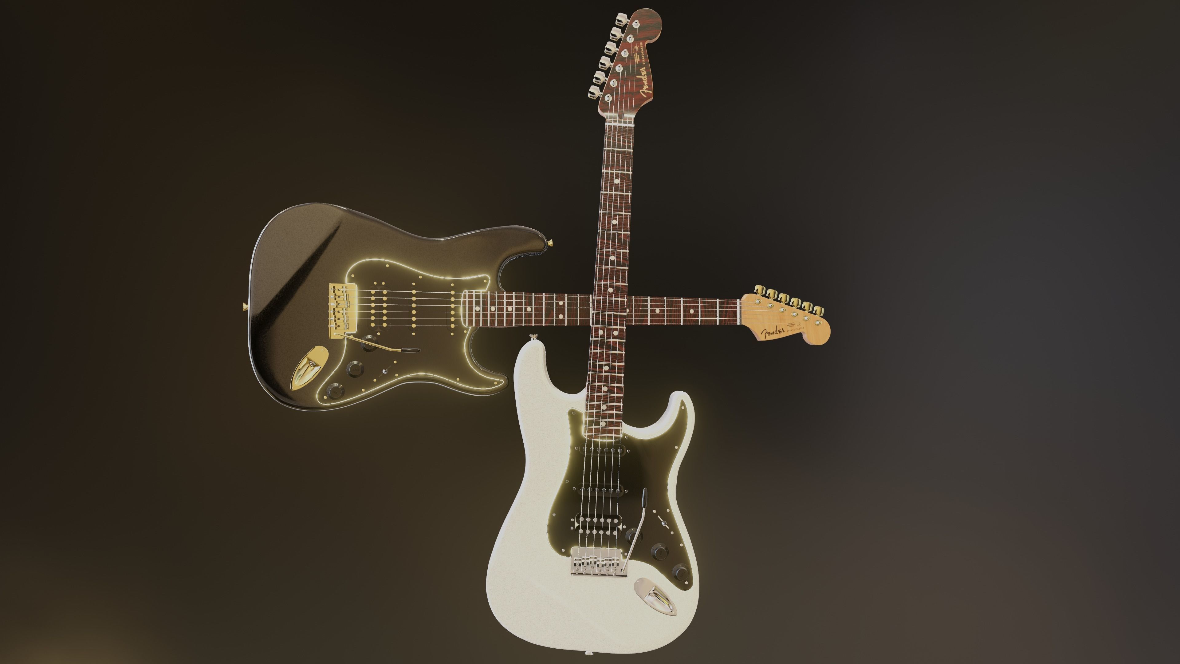 Electric Guitar Stratocaster 3D model_4