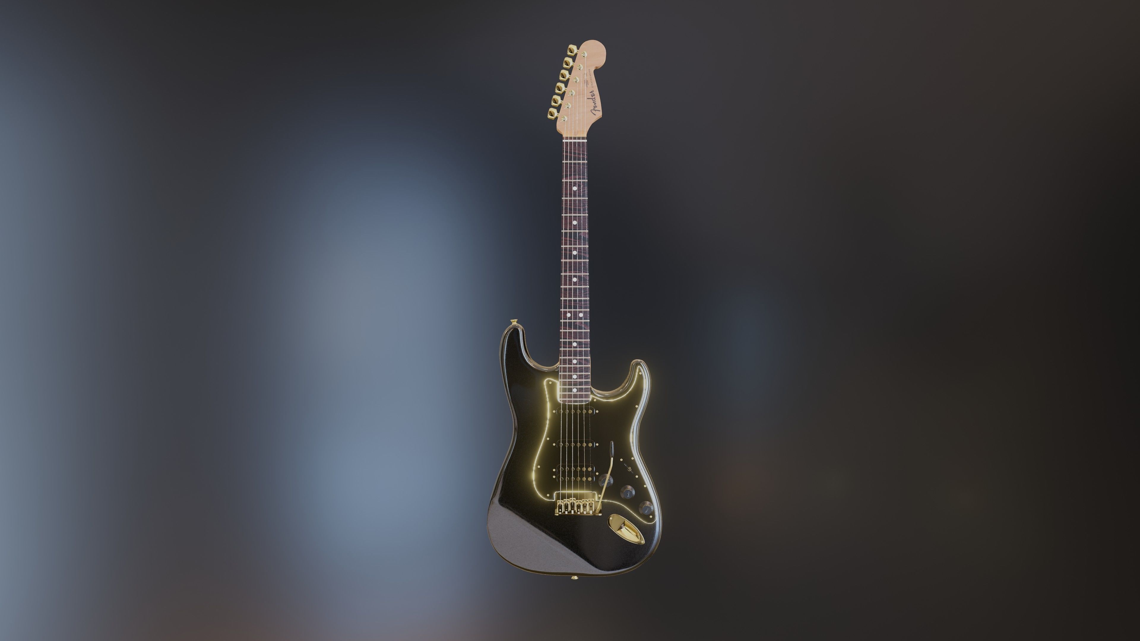 Electric Guitar Stratocaster 3D model_7