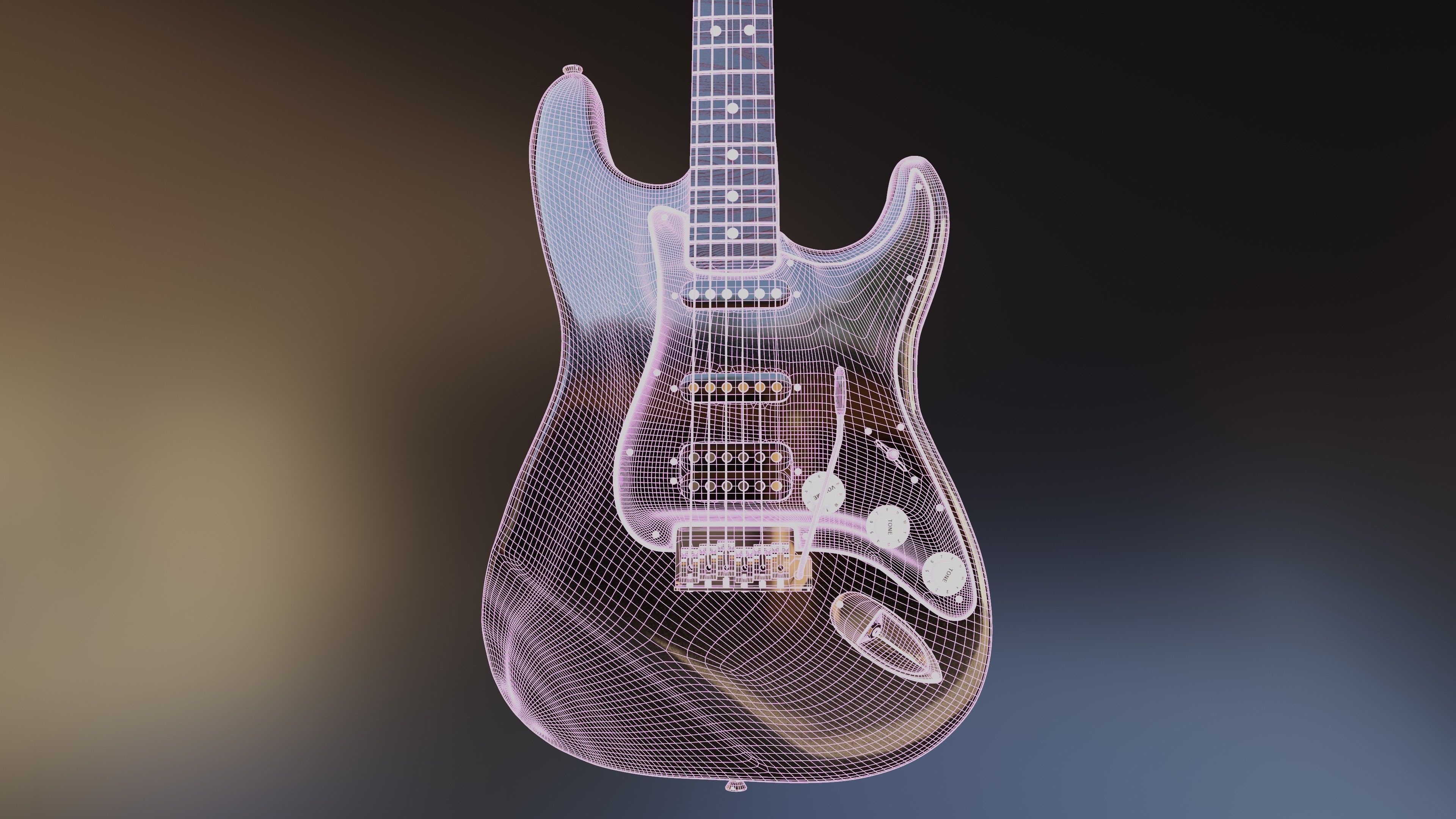 Electric Guitar Stratocaster 3D model_18