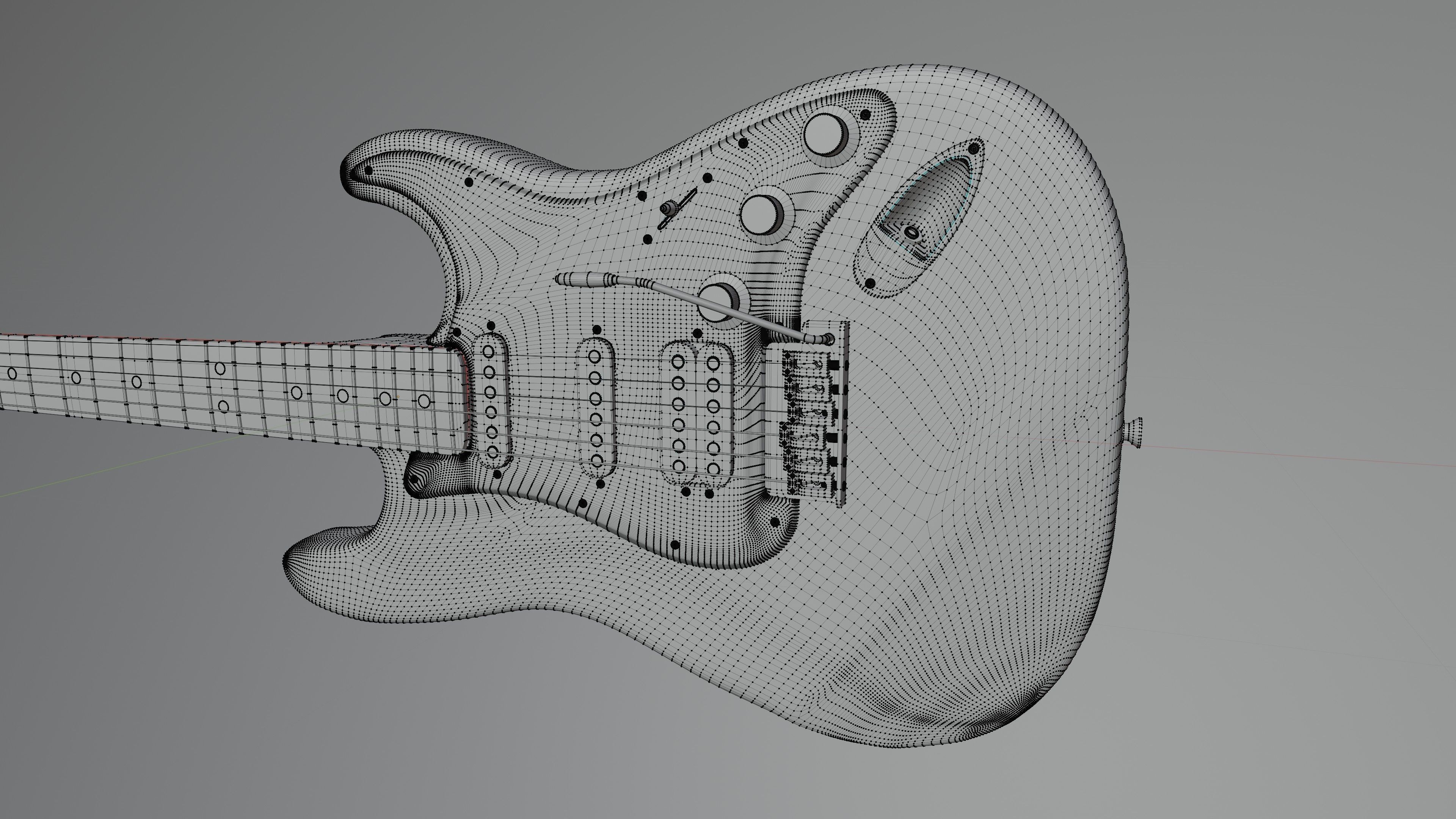 Electric Guitar Stratocaster 3D model_16