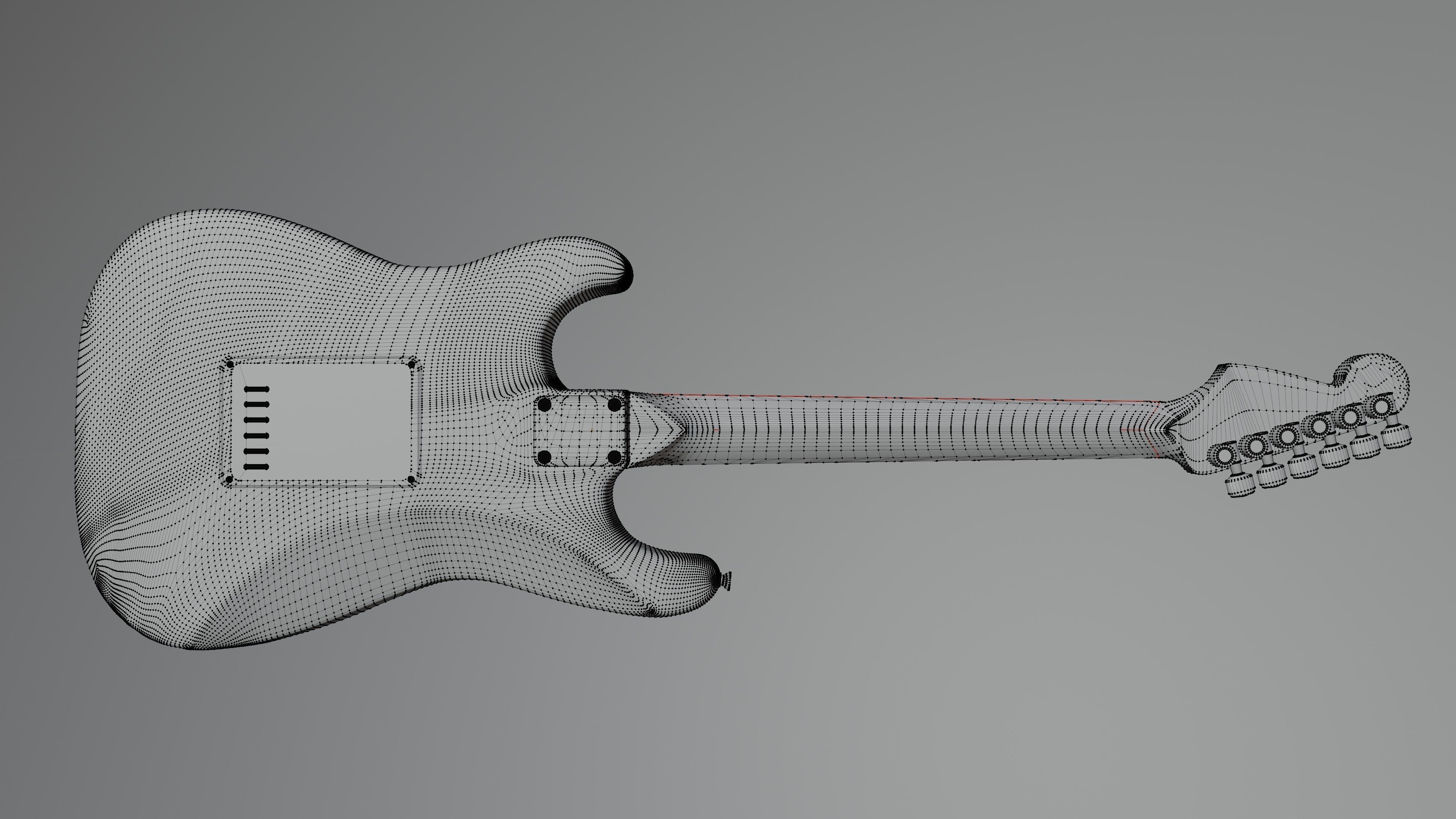 Electric Guitar Stratocaster 3D model_15