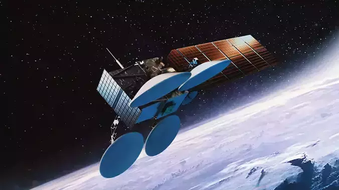 Weather Satellite Low-poly 3D model