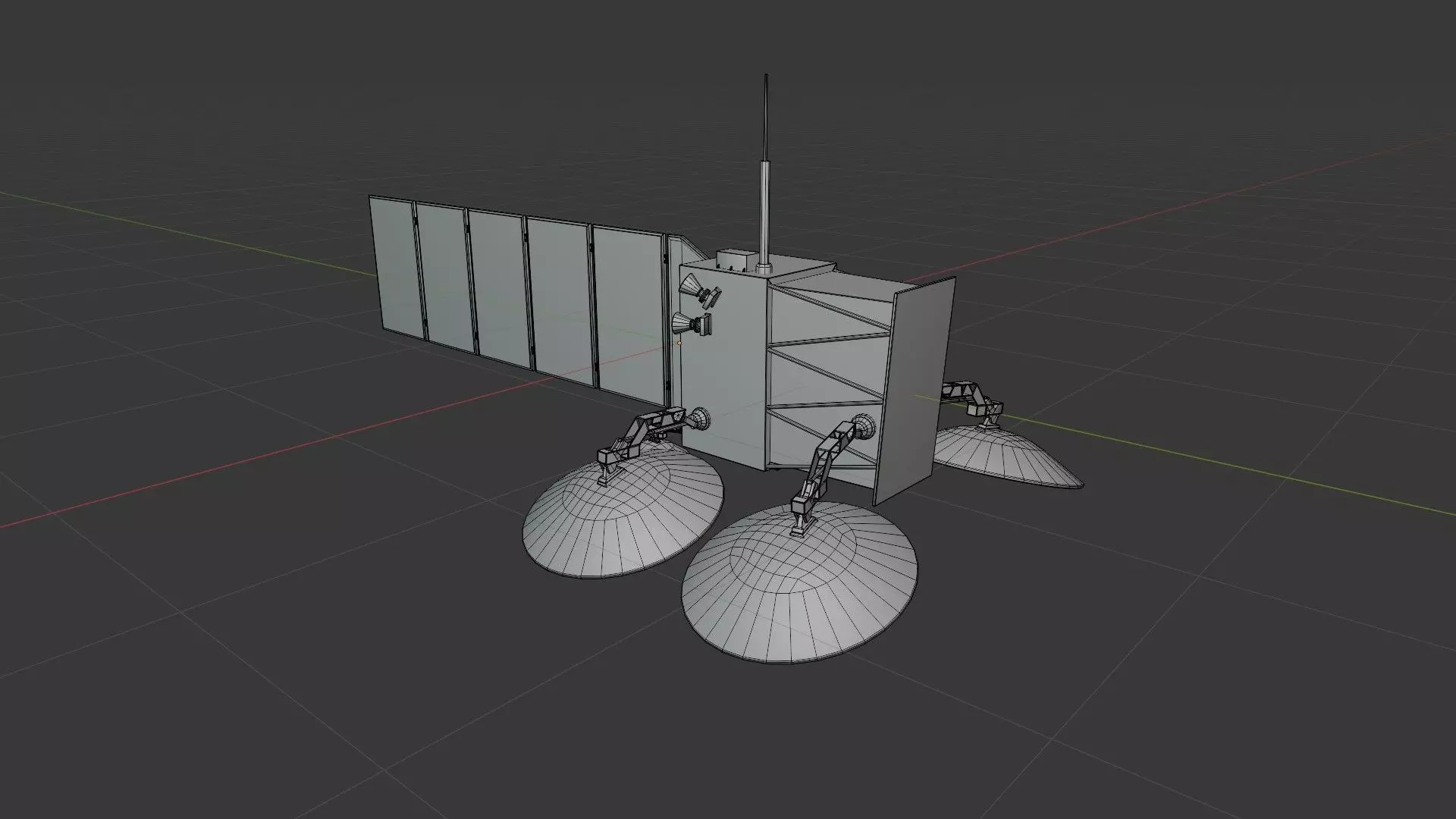 Weather Satellite Low-poly 3D model_12