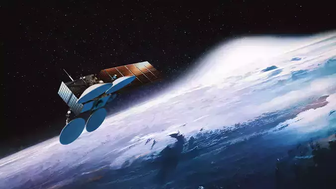 Weather Satellite Low-poly 3D model