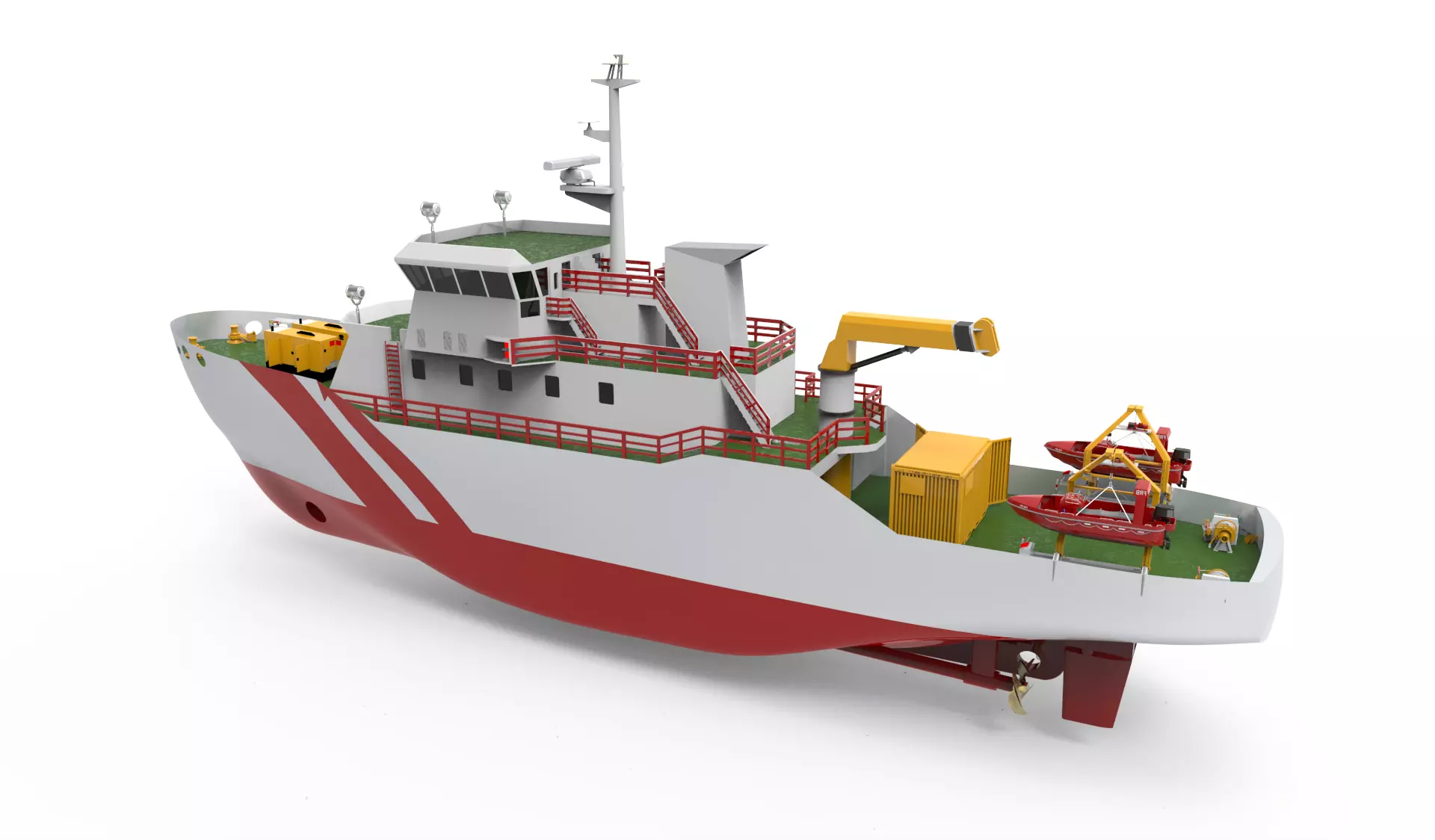 Rescue Tugboat 3D model_0
