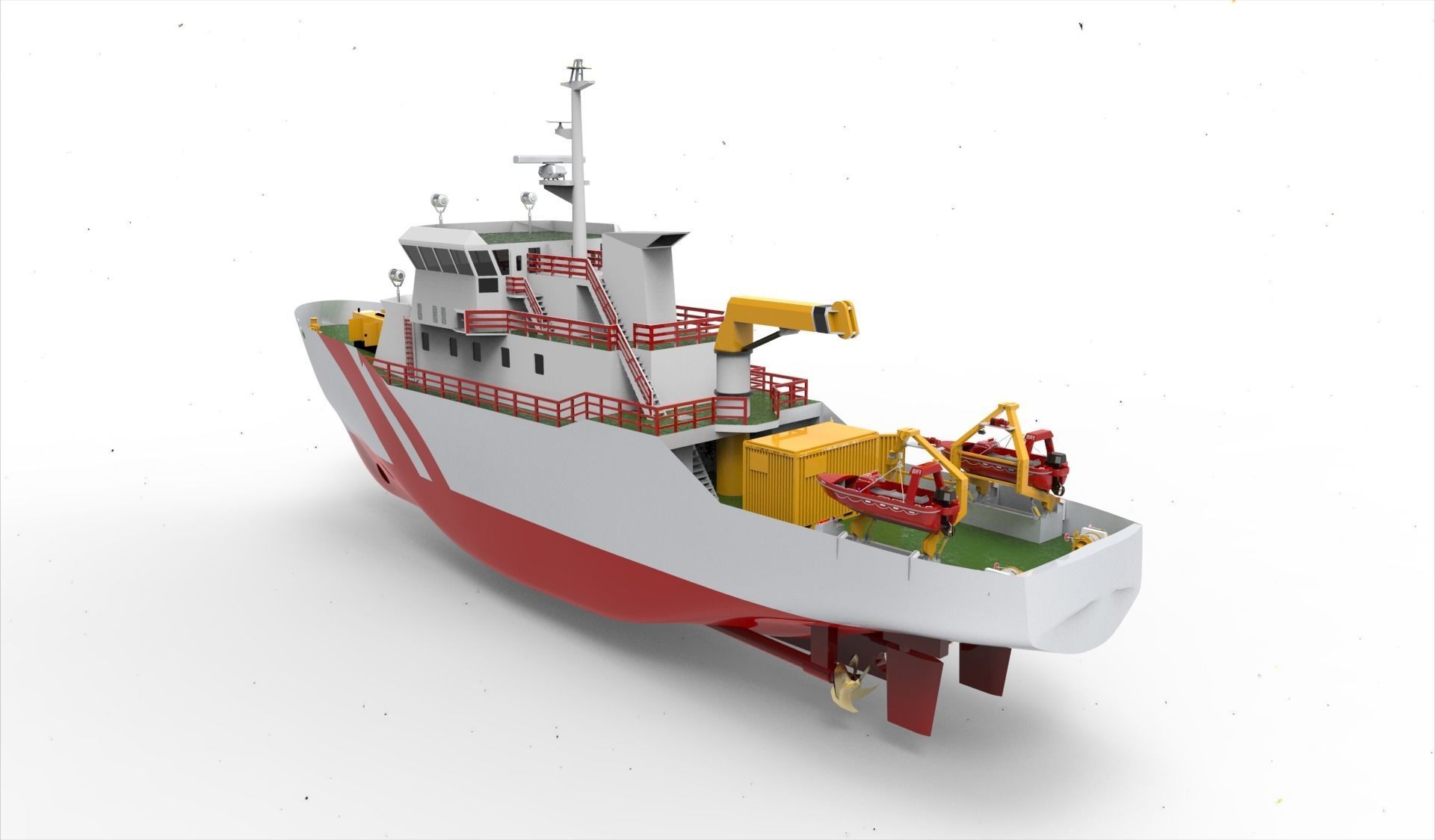 Rescue Tugboat 3D model_7