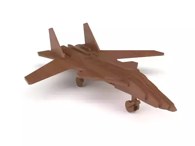 Wooden toy airplane 08