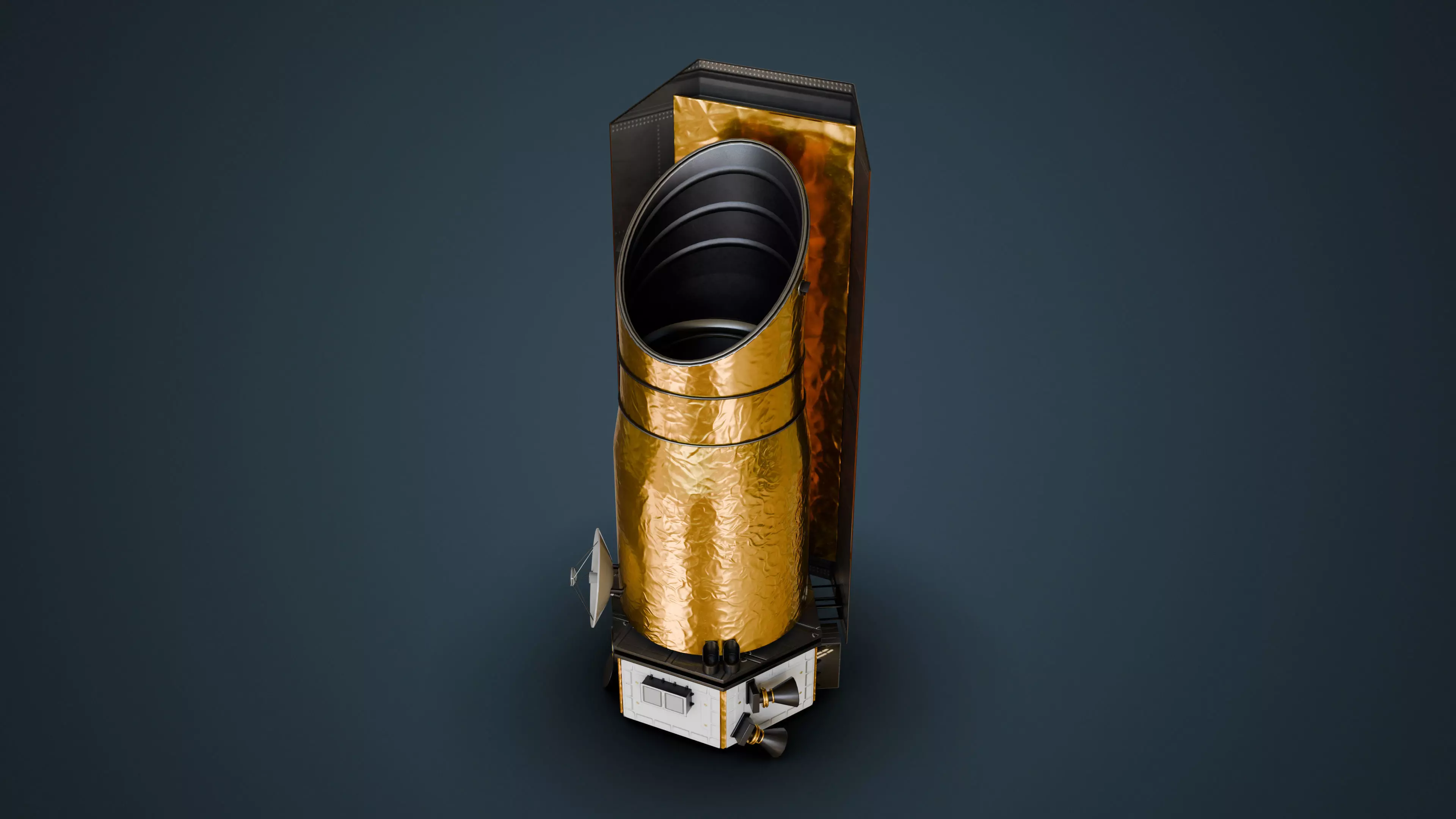 Space Telescope Low-poly 3D model_3