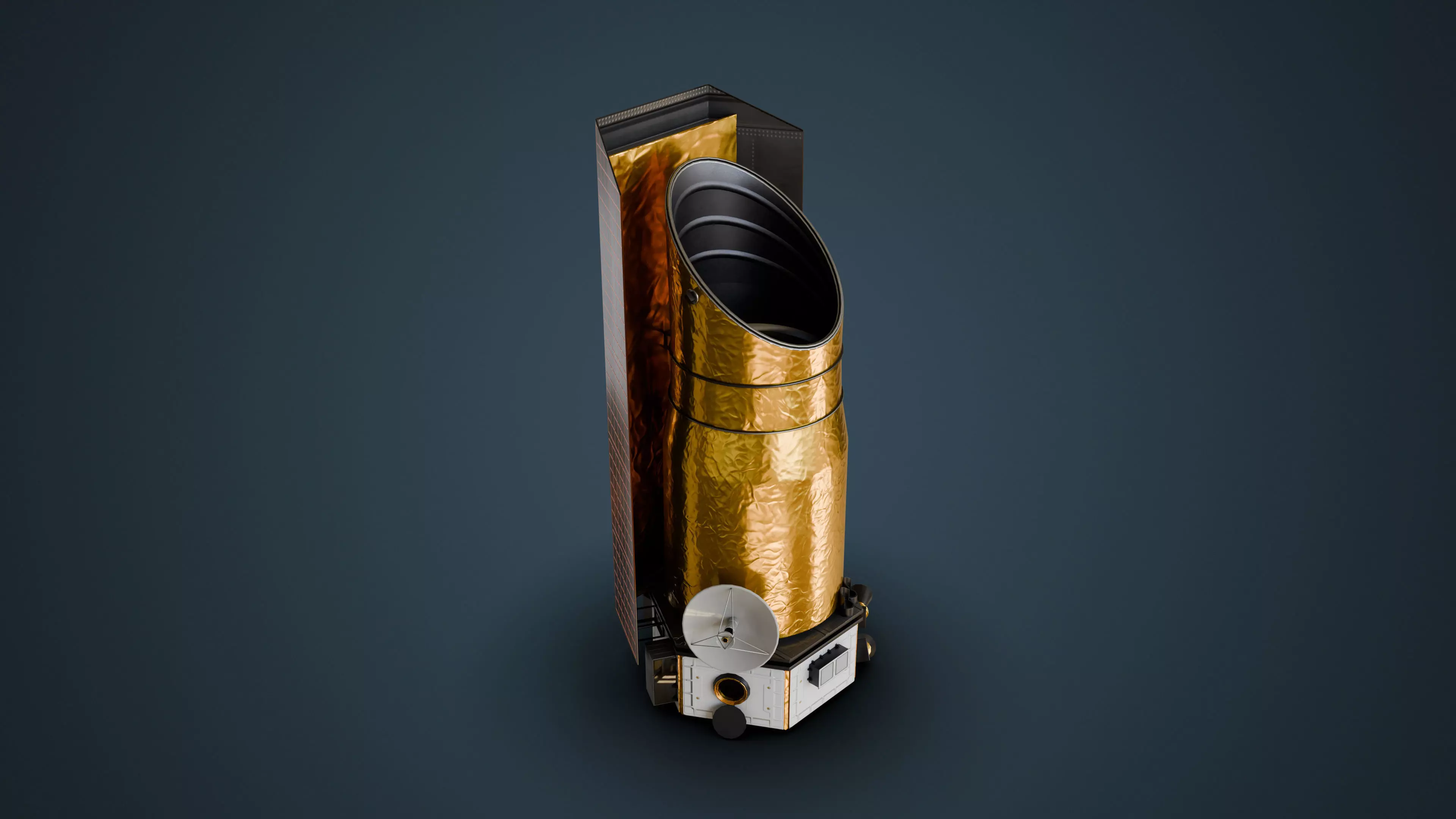 Space Telescope Low-poly 3D model_2