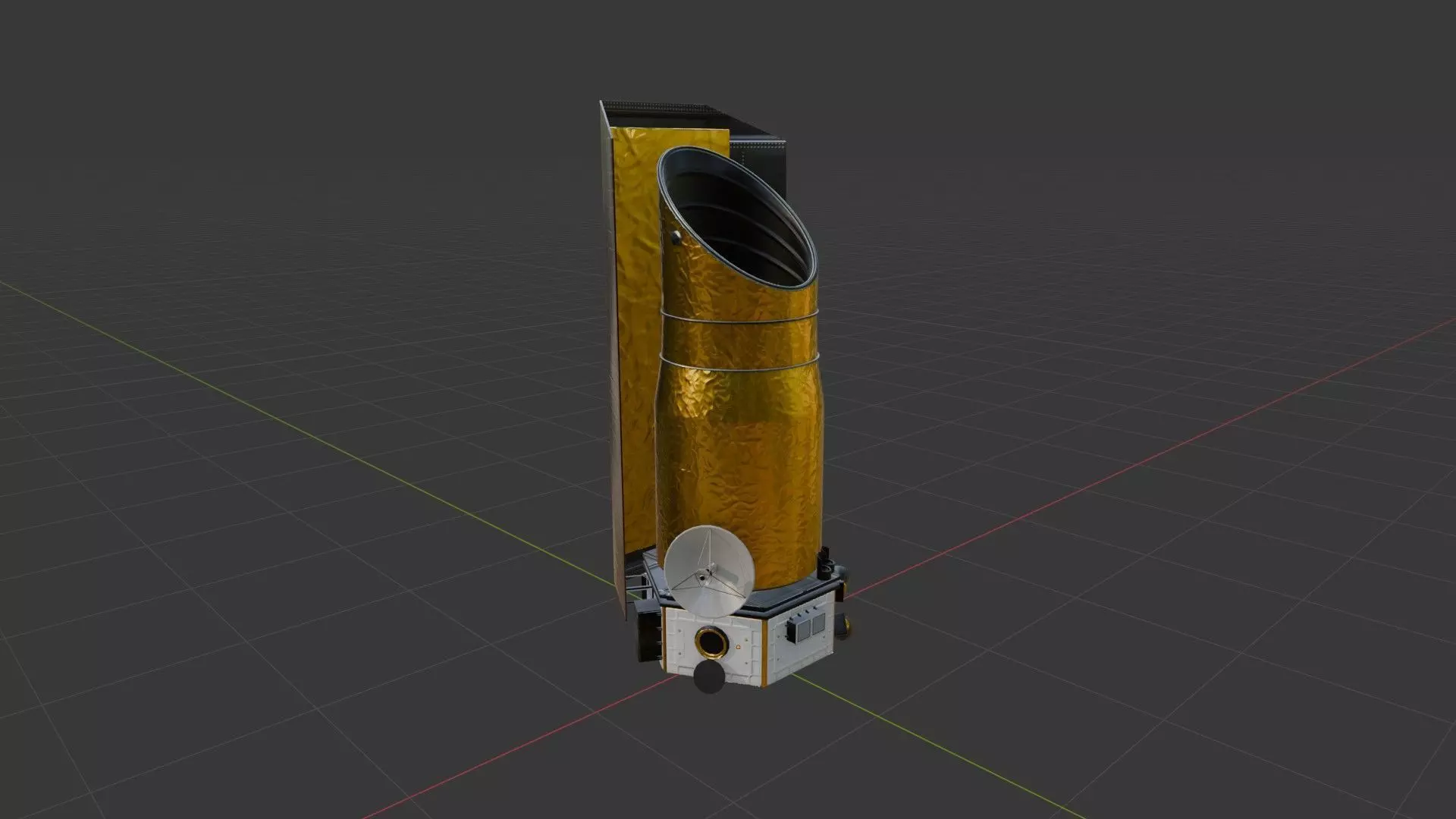 Space Telescope Low-poly 3D model_10
