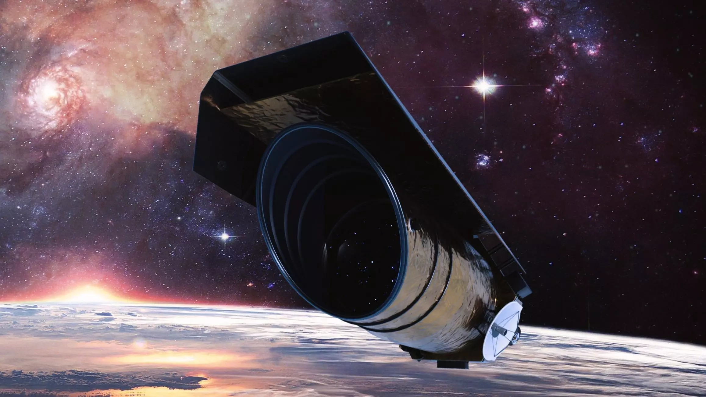 Space Telescope Low-poly 3D model_0