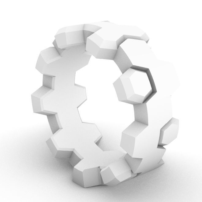 HEX Ring 3D print model_4