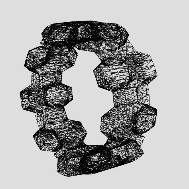 HEX Ring 3D print model_3