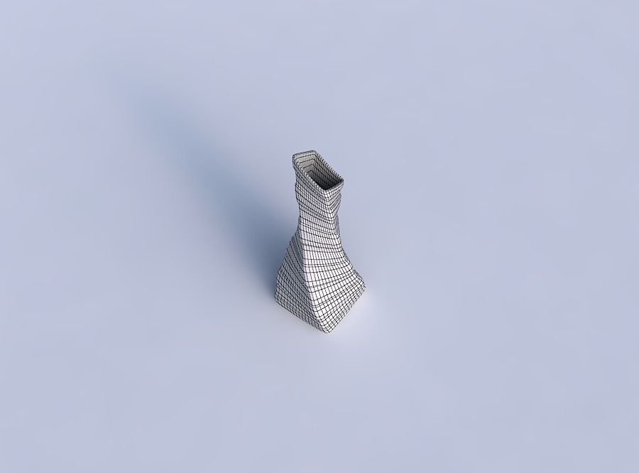 Vase twisted squeezed and bent rectangle 2 with smooth horizo... 3D print model_6