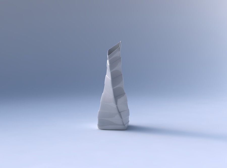 Vase twisted squeezed and bent rectangle 2 with smooth horizo... 3D print model_4