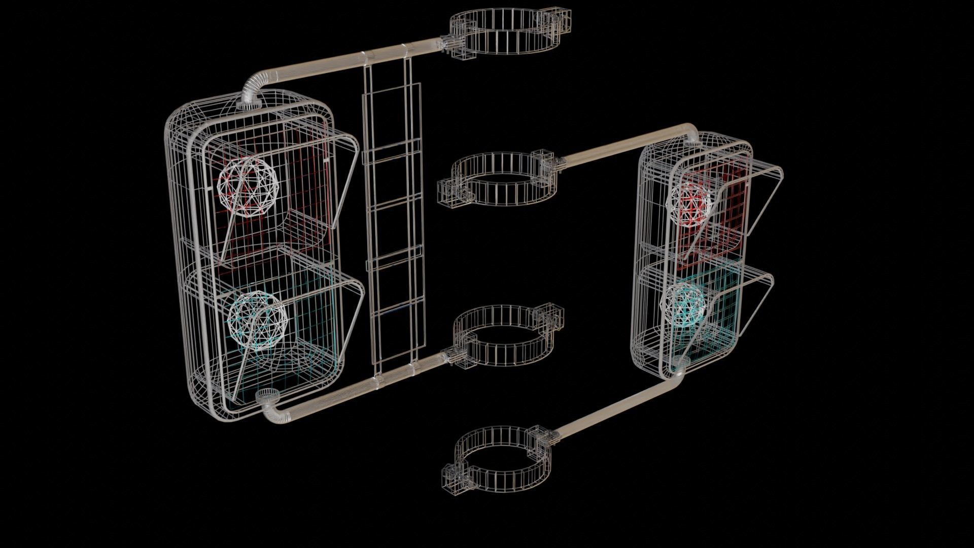 Japanese Crosswalk Signal Incandescent Low-poly 3D model_5